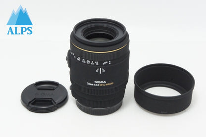 美品 SIGMA シグマ AF MACRO 70mm F2.8 EX DG Canon キヤノン EFマウント フード付 260618ai