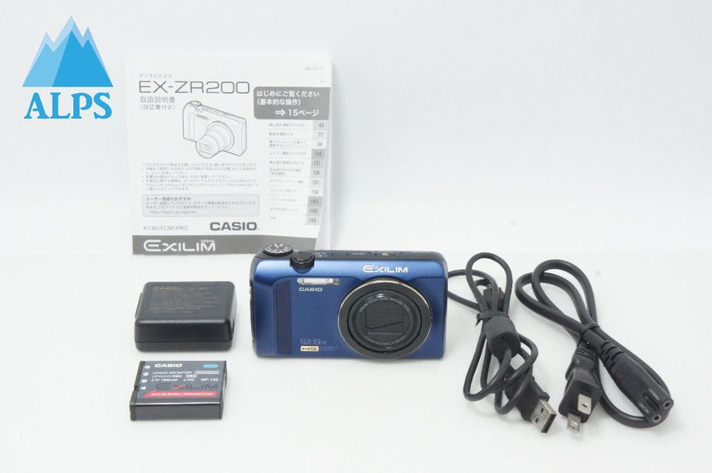Excellent condition CASIO HIGH SPEED EXILIM EX-ZR200 Compact Digital Camera Blue 260619t