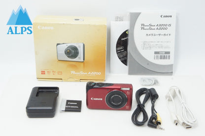美品 Canon キヤノン PowerShot A2200 コンパクトデジタルカメラ レッド 元箱付 260612s