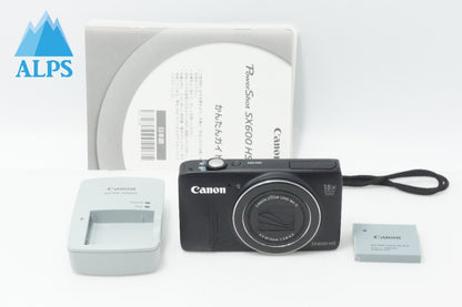 美品 Canon キヤノン PowerShot SX600 HS コンパクトデジタルカメラ ブラック 260624at