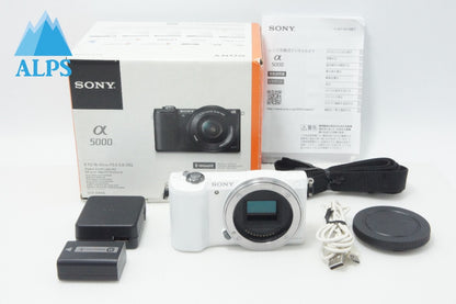 良品 SONY ソニー α5000 ボディ ILCE-5000 ミラーレス一眼カメラ ホワイト 元箱付 260626ae