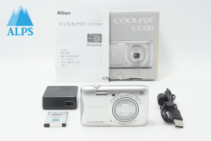 美品 Nikon ニコン COOLPIX S3700 コンパクトデジタルカメラ シルバー 元箱付 260626e