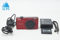 Nikon COOLPIX S6000 Compact Digital Camera Flash Red 260609c