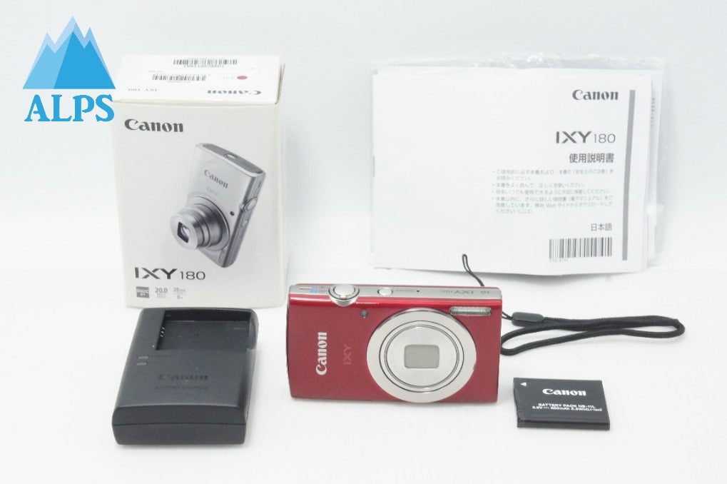 良品 Canon キヤノン IXY 180 コンパクトデジタルカメラ レッド 元箱付 260630c