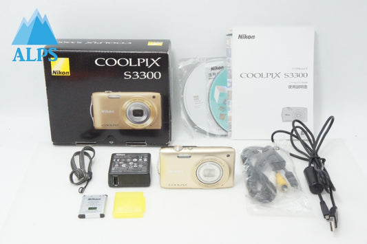 Excellent Condition Nikon COOLPIX S3300 Compact Digital Camera Sweet Gold with Original Box 260702c