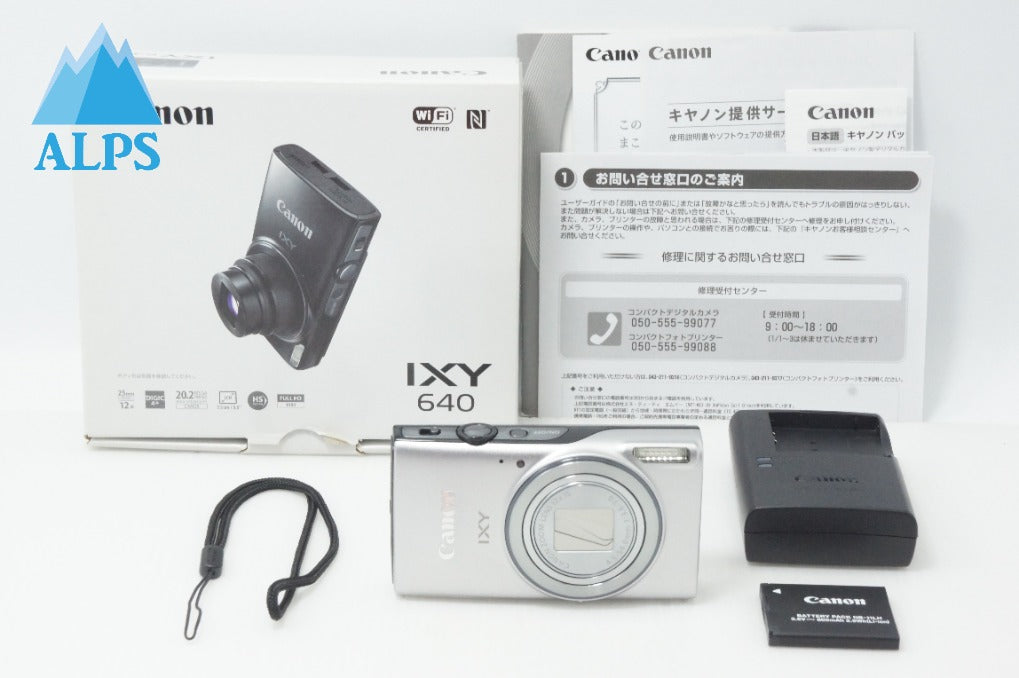 美品 Canon キヤノン IXY 640 コンパクトデジタルカメラ シルバー 元箱付 260702r