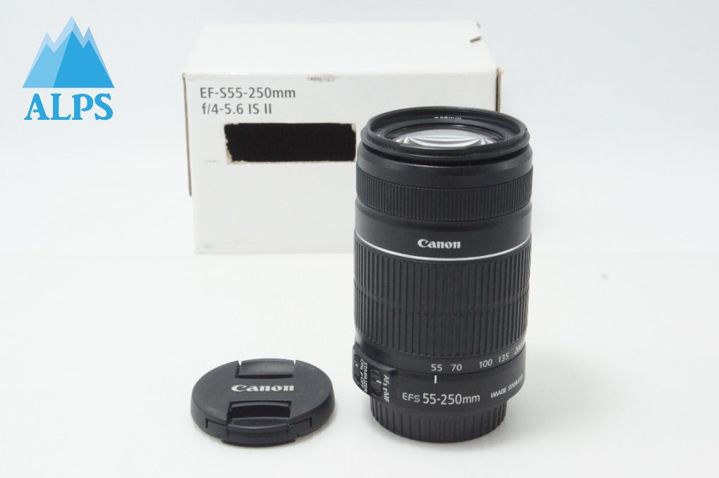 良品 Canon キヤノン EF-S 55-250mm F4-5.6 IS II ズームレンズ APS-C キット用白箱付 260703al