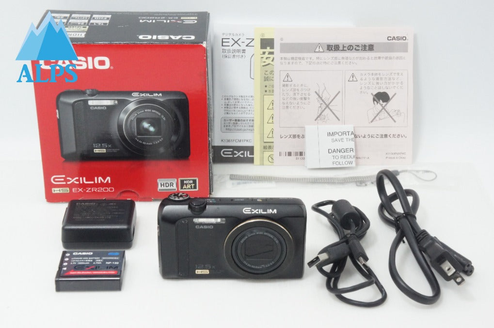 訳あり品 CASIO カシオ HIGH SPEED EXILIM EX-ZR200 コンパクトデジタルカメラ ブラック 元箱付 260706ab【アルプスカメラ】
