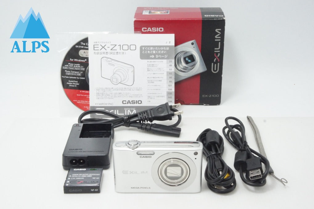 美品 CASIO カシオ EXILIM EX-Z100 コンパクトデジタルカメラ シルバー 元箱付 260706ai