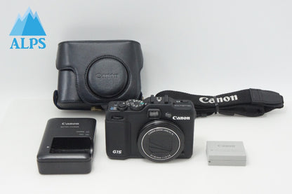 良品 Canon キヤノン PowerShot G15 コンパクトデジタルカメラ ブラック ケース付 260706ak
