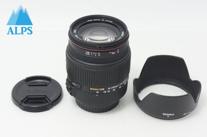 良品 SIGMA シグマ 18-200mm F3.5-6.3 II DC OS HSM Canon キヤノン EFマウント APS-C ズームレンズ フード付 260708ah