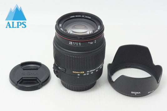 良品 SIGMA シグマ 18-200mm F3.5-6.3 II DC OS HSM Canon キヤノン EFマウント APS-C ズームレンズ フード付 260708ah