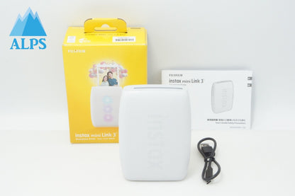 美品 FUJIFILM フジフイルム instax mini Link 3 スマートフォンプリンター クレイホワイト 元箱付 260710d