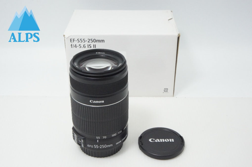 美品 Canon キヤノン EF-S 55-250mm F4-5.6 IS II ズームレンズ APS-C キット用白箱付 260710o