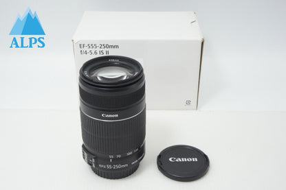 美品 Canon キヤノン EF-S 55-250mm F4-5.6 IS II ズームレンズ APS-C キット用白箱付 260710o
