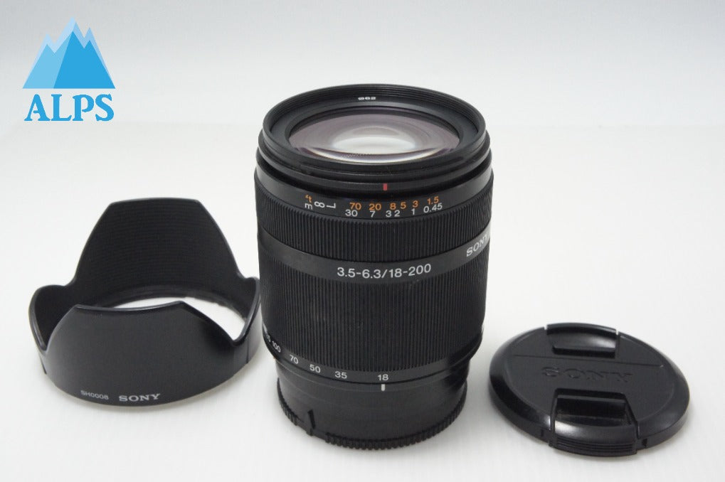良品 SONY ソニー DT 18-200mm F3.5-6.3 SAL18200 MINOLTA ミノルタ αマウント ズームレンズ APS-C フード付 260714aj