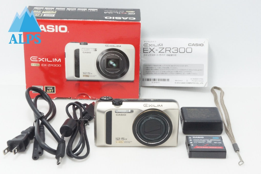 美品 CASIO カシオ HIGH SPEED EXILIM EX-ZR300 コンパクトデジタルカメラ ゴールド 元箱付 260714o