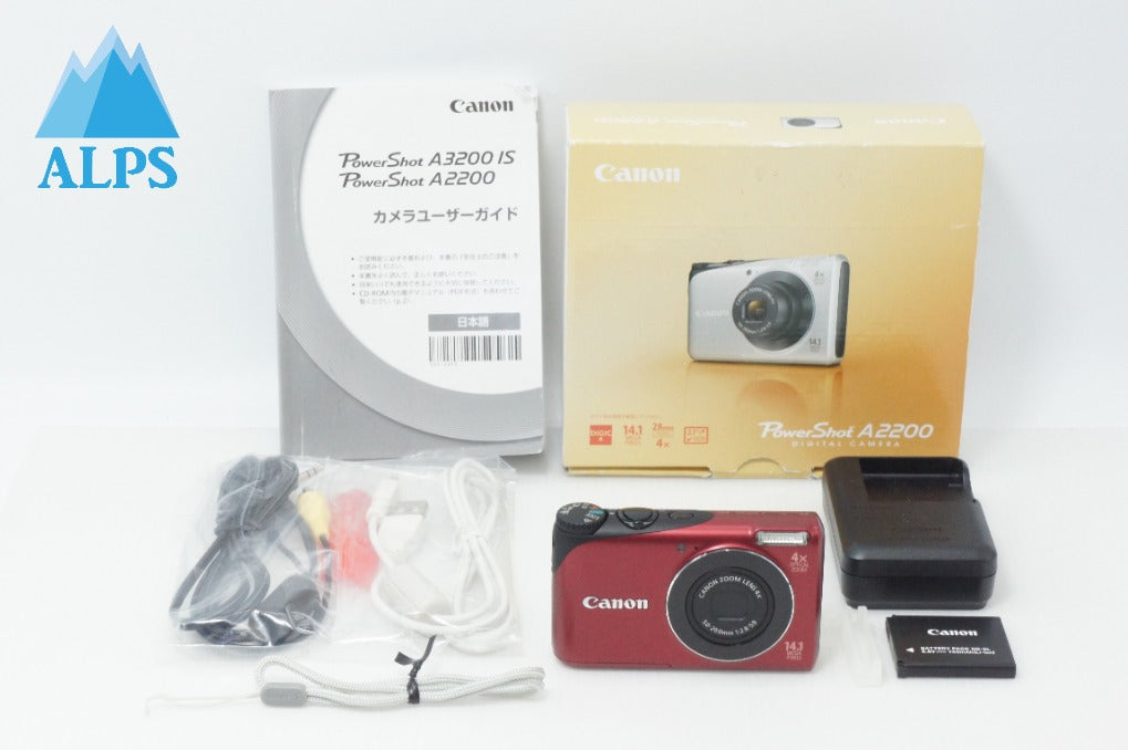 美品 Canon キヤノン PowerShot A2200 コンパクトデジタルカメラ レッド 元箱付 260714s