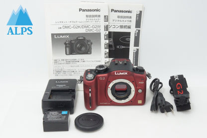 良品 Panasonic パナソニック LUMIX DMC-G2 ボディ ミラーレス一眼カメラ レッド 260723g