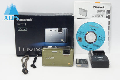 Excellent Condition Panasonic LUMIX DMC-FT1 Compact Digital Camera Foliage Green with Original Box 260728u