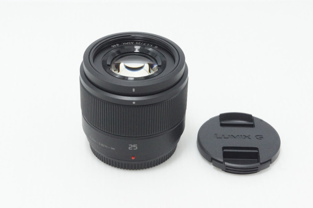 美品 Panasonic パナソニック LUMIX G 25mm F1.7 ASPH. H-H025 マイクロフォーサーズ 単焦点レンズ ブラック 260618ac
