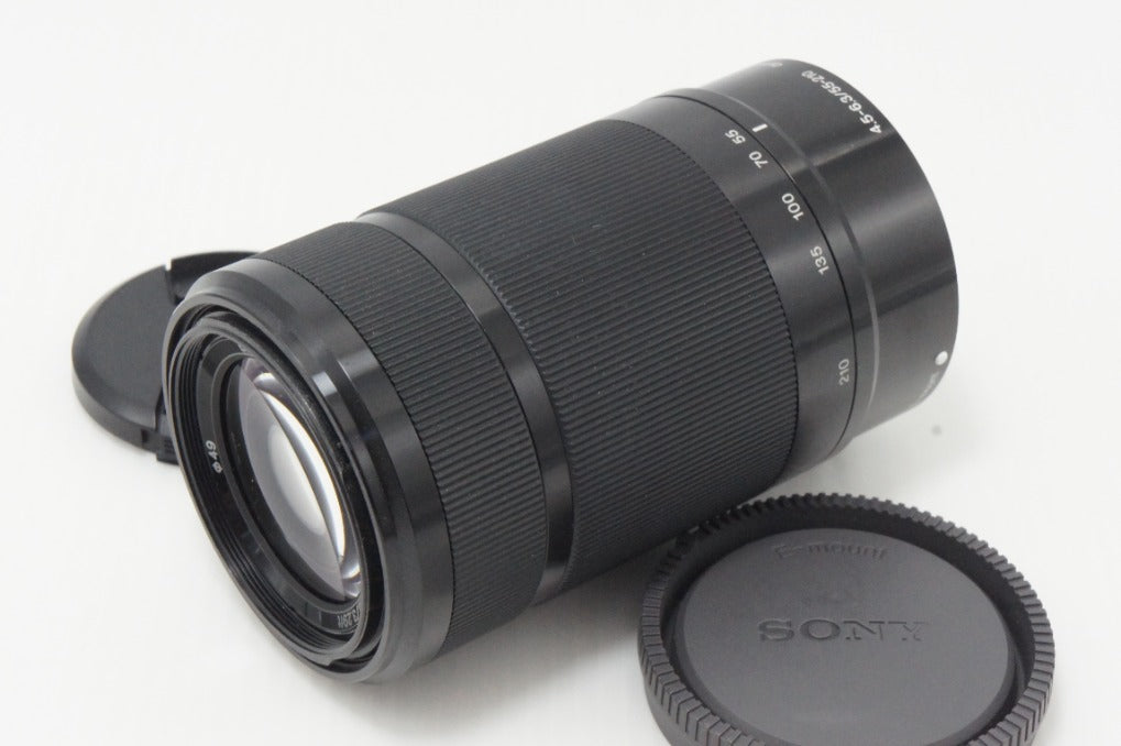 美品 SONY ソニー E 55-210mm F4.5-6.3 OSS SEL55210 Eマウント APS-C ズームレンズ ブラック フード付 260616z