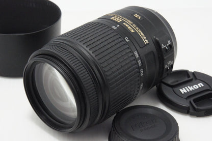 良品 Nikon ニコン AF-S DX NIKKOR 55-300mm F4.5-5.6G ED VR APS-C ズームレンズ フード ポーチ付 260618ad