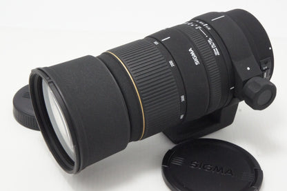 良品 SIGMA シグマ AF APO 135-400mm F4.5-5.6 DG Canon キヤノン EFマウント ズームレンズ フード付 260618ah