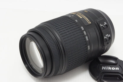 美品 Nikon ニコン AF-S DX NIKKOR 55-300mm F4.5-5.6G ED VR APS-C ズームレンズ フード ポーチ付 260618v