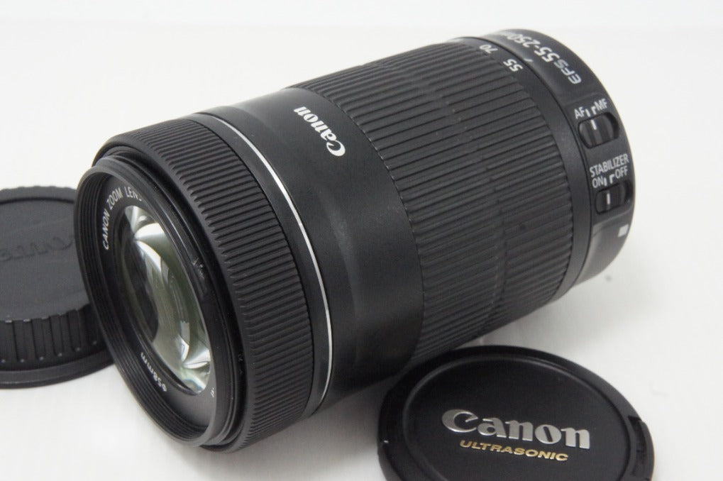 Good condition Canon EF-S 55-250mm F4-5.6 IS STM APS-C Zoom Lens 260619an
