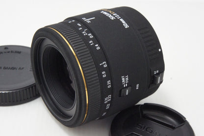 良品 SIGMA シグマ AF 50mm F2.8 EX DG MACRO Canon キヤノン EFマウント 単焦点レンズ フード付 260624aj
