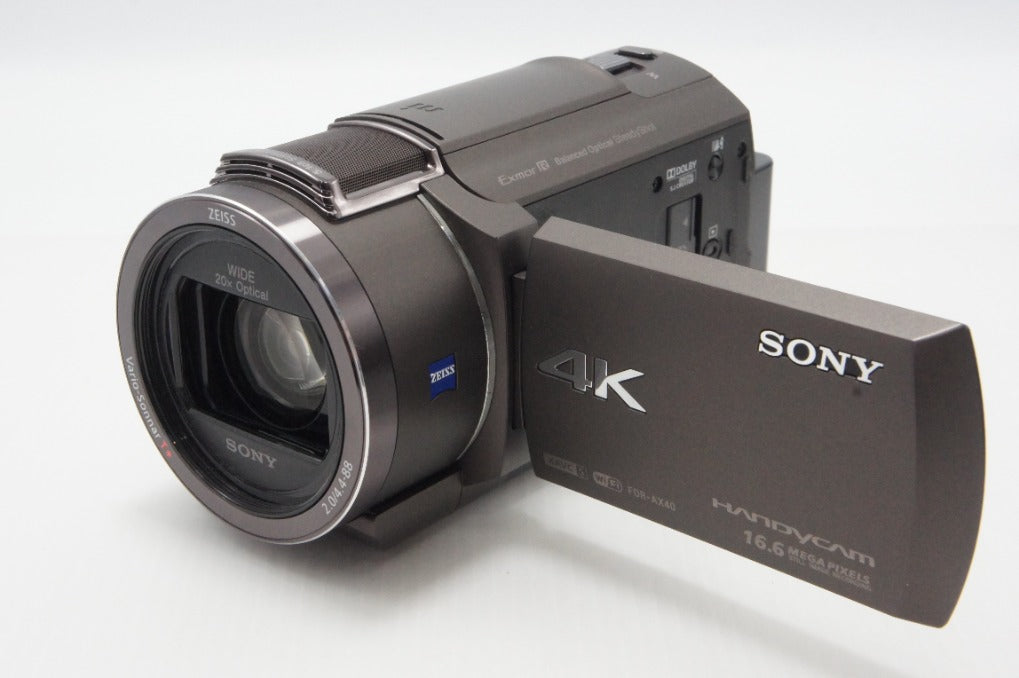 美品 SONY ソニー Handycam FDR-AX40 デジタル4Kビデオカメラレコーダー ブラウン ケース付 260624a