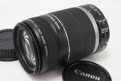 美品 Canon キヤノン EF-S 55-250mm F4-5.6 IS APS-C ズームレンズ 元箱付 260616ai