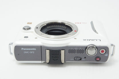 Excellent Panasonic LUMIX DMC-GF2 Body Mirrorless Camera White with Original Box 260620ae