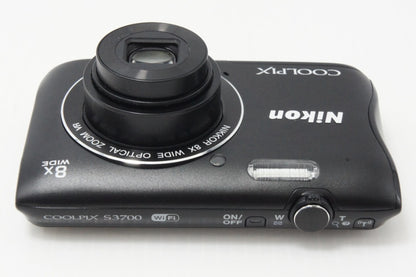 美品 Nikon ニコン COOLPIX S3700 コンパクトデジタルカメラ ブラック 260624av
