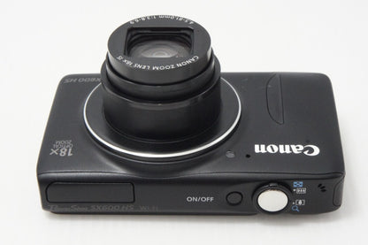 美品 Canon キヤノン PowerShot SX600 HS コンパクトデジタルカメラ ブラック 260624at