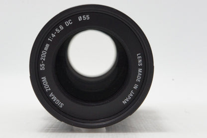 良品 SIGMA シグマ 55-200mm f4-5.6 DC Canon キヤノン EFマウント APS-C ズームレンズ フード付 260616h
