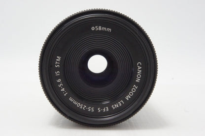 Good condition Canon EF-S 55-250mm F4-5.6 IS STM APS-C Zoom Lens 260619an