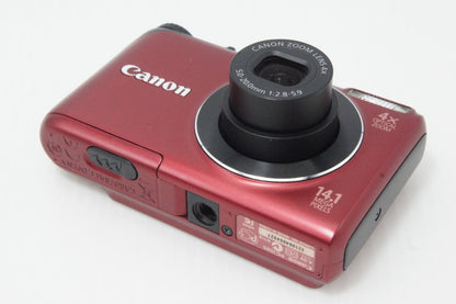 美品 Canon キヤノン PowerShot A2200 コンパクトデジタルカメラ レッド 元箱付 260612s