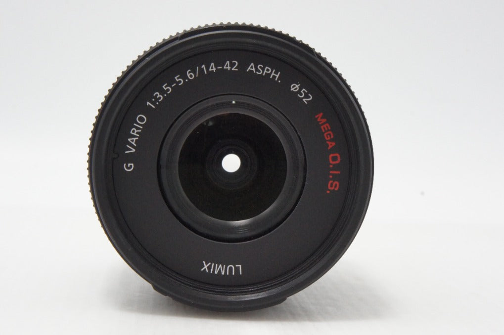 美品 Panasonic LUMIX G VARIO 14-42mm F3.5-5.6 ASPH. MEGA O.I.S H-FS014042 マイクロフォーサーズ フード付 260620ag