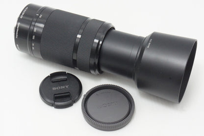 美品 SONY ソニー E 55-210mm F4.5-6.3 OSS SEL55210 Eマウント APS-C ズームレンズ ブラック フード付 260616z