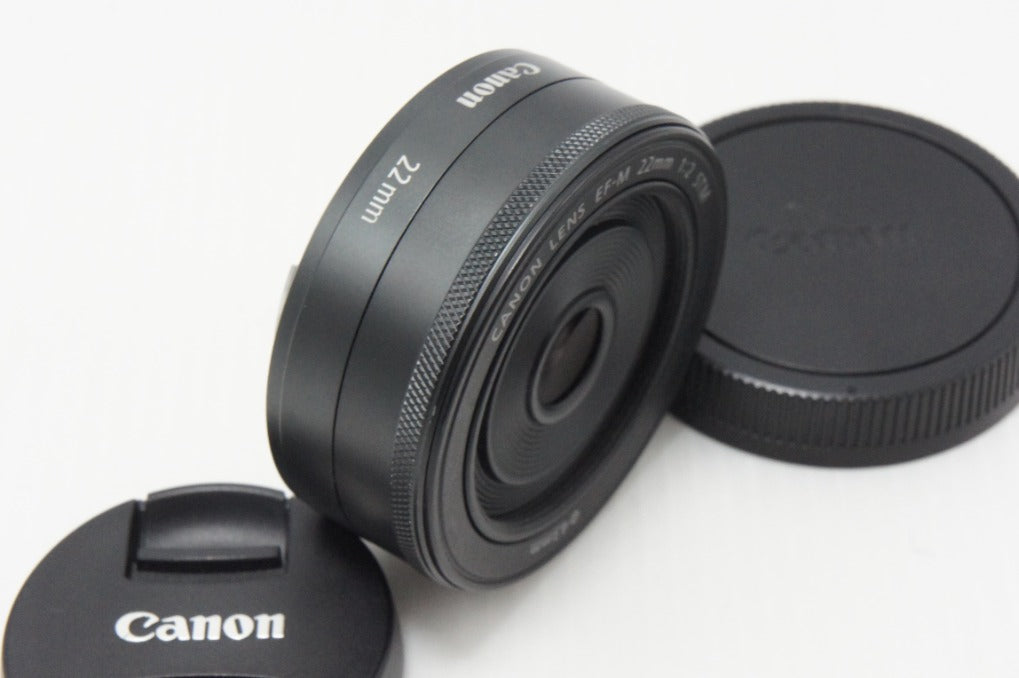 良品 Canon キヤノン EF-M 22mm F2 STM APS-C EF-Mマウント ブラック 単焦点レンズ 260616x