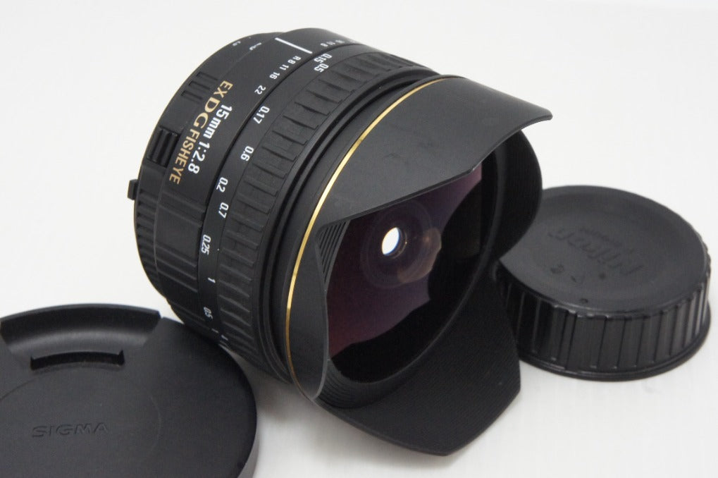 良品 SIGMA シグマ 15mm F2.8 EX DG DIAGONAL FISHEYE Nikon ニコン Fマウント 単焦点レンズ ケース付 260617d