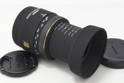 良品 SIGMA シグマ AF 50mm F2.8 EX DG MACRO Canon キヤノン EFマウント 単焦点レンズ フード付 260624aj