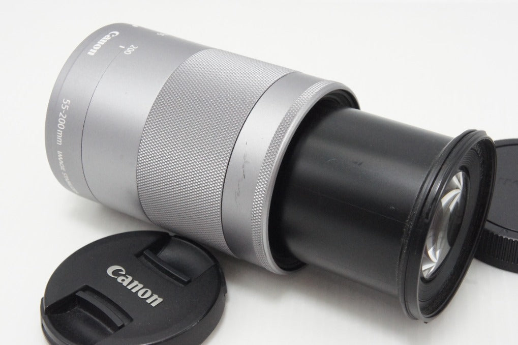Canon キヤノン EF-M 55-200mm F4.5-6.3 IS STM APS-C EF-Mマウント ズームレンズ シルバー 260616e