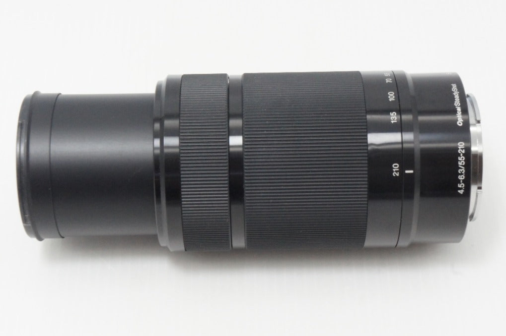 美品 SONY ソニー E 55-210mm F4.5-6.3 OSS SEL55210 Eマウント APS-C ズームレンズ ブラック フード付 260616z