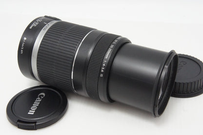 美品 Canon キヤノン EF-S 55-250mm F4-5.6 IS APS-C ズームレンズ 元箱付 260616ai