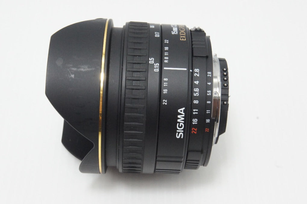 良品 SIGMA シグマ 15mm F2.8 EX DG DIAGONAL FISHEYE Nikon ニコン Fマウント 単焦点レンズ ケース付 260617d