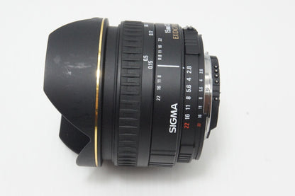 良品 SIGMA シグマ 15mm F2.8 EX DG DIAGONAL FISHEYE Nikon ニコン Fマウント 単焦点レンズ ケース付 260617d