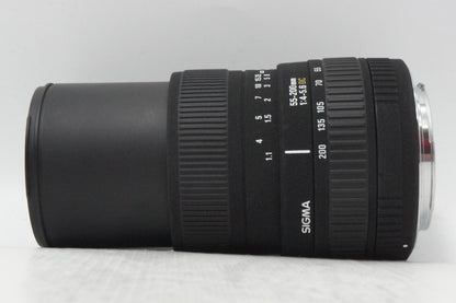 良品 SIGMA シグマ 55-200mm f4-5.6 DC Canon キヤノン EFマウント APS-C ズームレンズ フード付 260616h